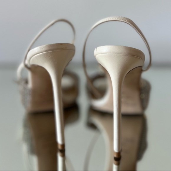 JIMMY CHOO Naria 110 Crystal-Embellished Leather Sandals White $1,625 36 - Picture 9 of 16